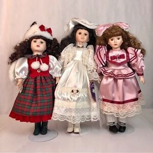 Lot of 3 Vintage Porcelain dolls